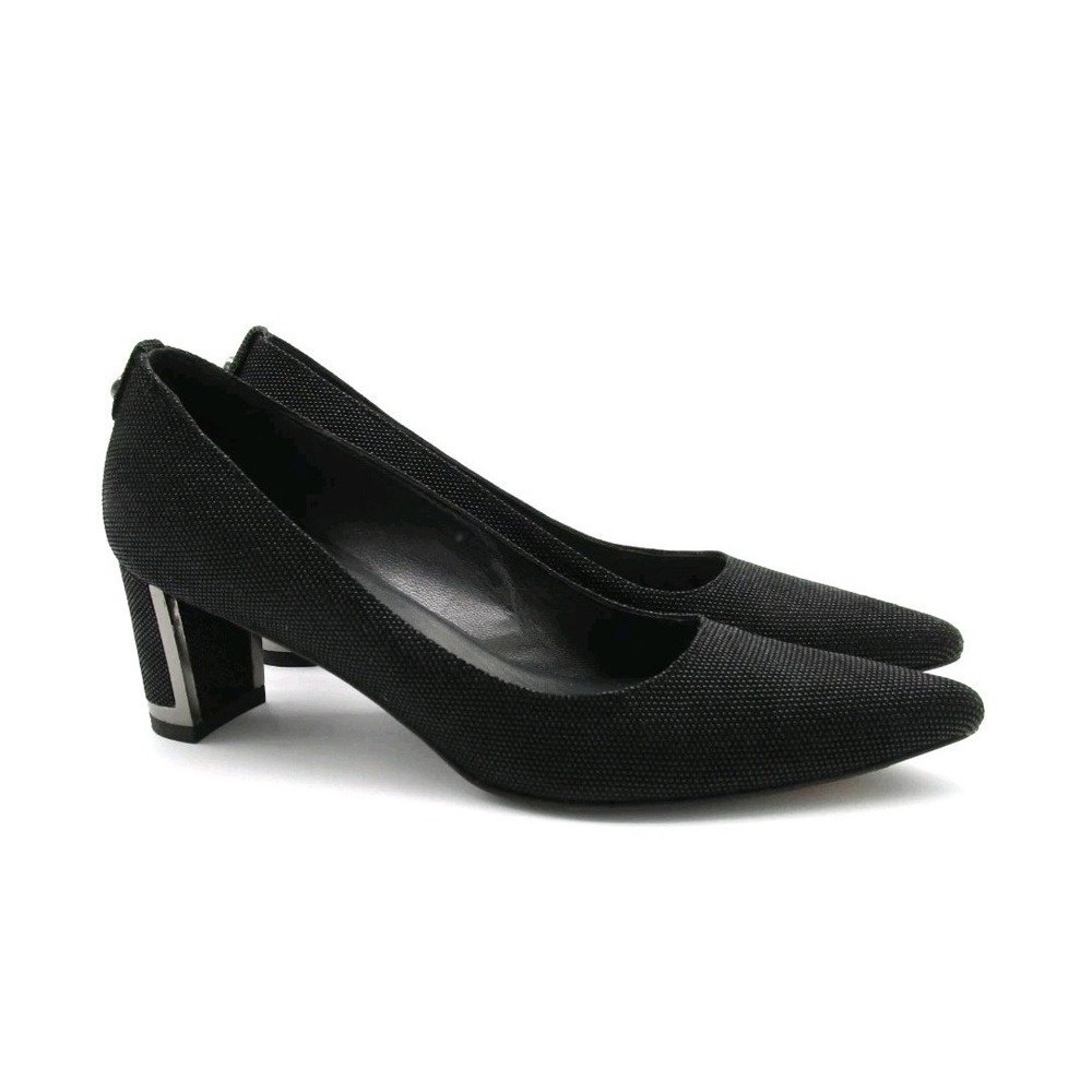 Stuart Weitzman Bead Like Textured Black Pumps Leather Sole Womens Size 6M
